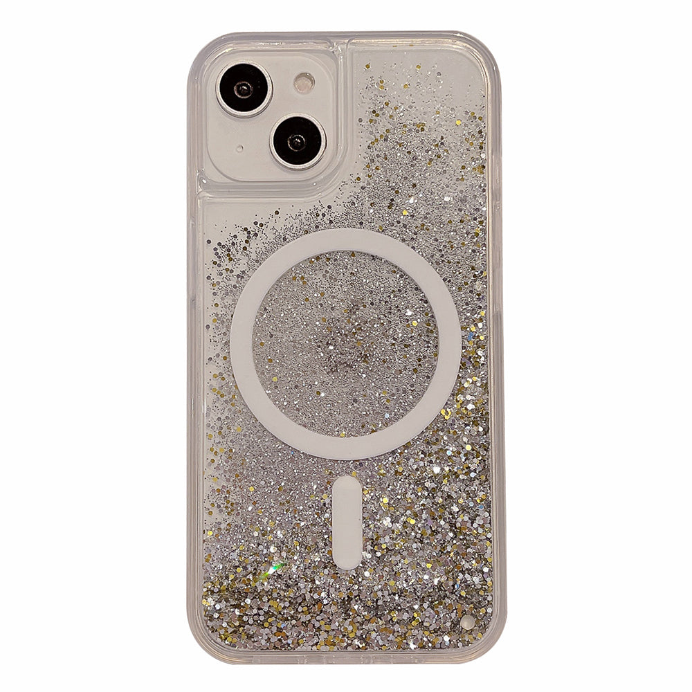 For iPhone 14 13 6.1 inch Quicksand Magnetic Phone Case PC TPU Phone Cover Compatible with MagSafe For iPhone 14 13 6.1 inch Quicksand Magnetic Phone Case PC TPU Phone Cover Compatible with MagSafe